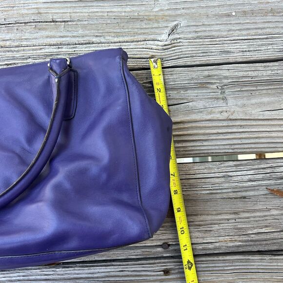 Coach Legacy Leather Large Harper Triple Zip Satchel Bag 23563 Purple - Picture 12 of 12